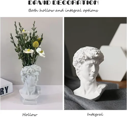 Miniatura 5 de fazhongfa Estatua griega de David Busto Escultura de resina para estantería romana, mesa, oficina, decoración del hogar, 6.5 pulgadas, figura