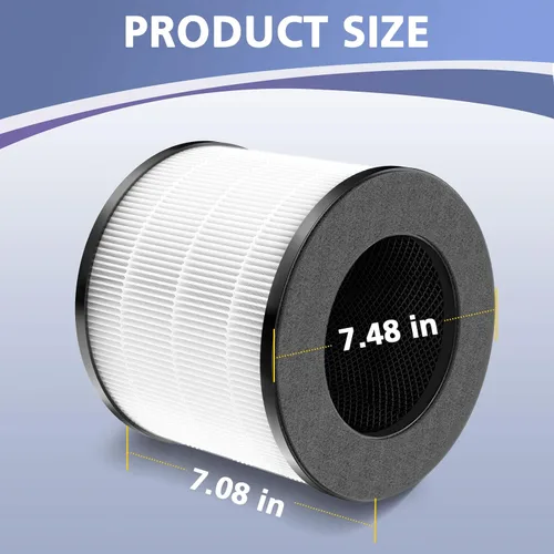 Miniatura 5 de Cayman 608/320 Filtro compatible con Okaysou Cayman 608/320 Air Purifie-r, filtración 3 en 1, paquete de 2