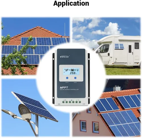 Miniatura 7 de EPEVER Controlador de carga solar 10A MPPT 12V/24V Auto Max.PV 100V Entrada Negativa Panel Solar Regulador de carga con MT50 Medidor remoto Sensor