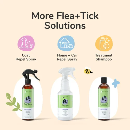 Miniatura 9 de kin+kind Prevención natural de pulgas y garrapatas para perros – Spray de pelaje no graso, formulado por veterinarios, lavanda, 12 onzas líquidas