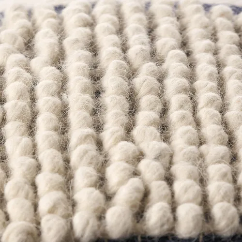 Miniatura 5 de Christopher Knight Home Lucknow Puf Cilindro Artesanal - Blanco/Azul Denim