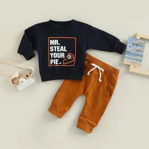 Miniatura 52 de Ropa de bebé niño 3 6 9 12 18 24M 3T Conjunto de pantalones con capucha patchwork sudadera con capucha pantalones de rayas traje de otoño invierno