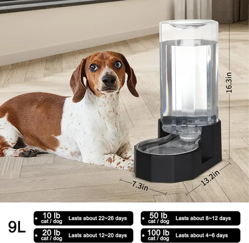 Miniatura 3 de Sfozstra - Dispensador de agua por gravedad: Comedero automático de 4L en acero inoxidable blanco para gatos sin filtros para mascotas, uso