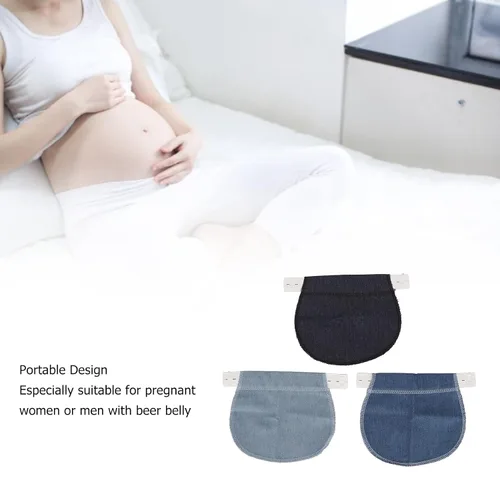 Miniatura 4 de plplaaoo Extensor de pantalones de maternidad, profesional, portátil, ajustable, suave, elástico, extensor de cintura, 3 piezas, extensores