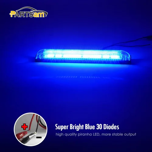Miniatura 3 de Partsam 2 barras de luz azul de 30 LED de 8 pulgadas, luz de marcador de camión de remolque, 12 V de baja corriente, luces LED marinas de línea