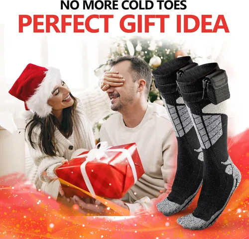 Miniatura 4 de Calcetines térmicos eléctricos calientes, calentadores de pies para el invierno que funcionan con pilas, para hombres y mujeres adultos. Los