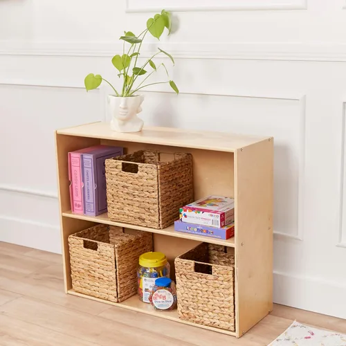 Miniatura 10 de ECR4Kids Streamline - Armario de almacenamiento con 2 estantes, 30 pulgadas, estantería para niños, color natural
