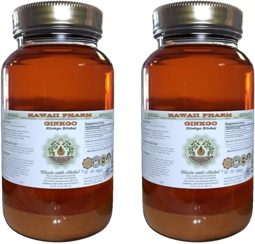 Miniatura 9 de Hawaii Pharm Extracto líquido sin alcohol de ginkgo, ginkgo (Ginkgo Biloba), suplemento herbario natural de glicerita de hoja seca, 4 onzas
