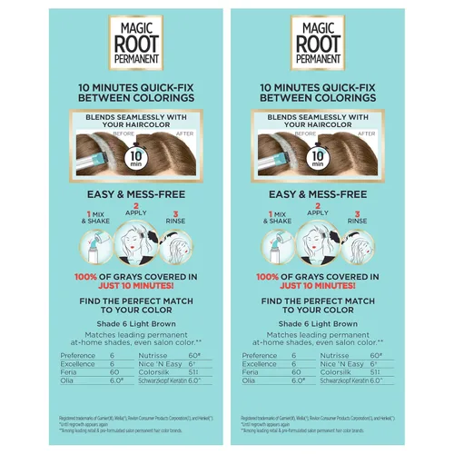 Miniatura 6 de L'Oréal Paris Magic Root - Tinte permanente para el cabello, kit de tinte de cabello de 10 minutos para rescatar raíces con cobertura de cabello 6
