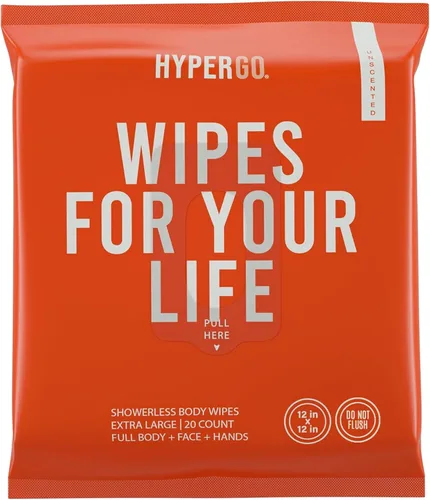 Miniatura 12 de HyperGo Toallitas Corporales XL para Mujeres y Hombres – Toallitas de Limpieza Corporal Completa Sin Enjuague de 12" x 12", Paquete de 20