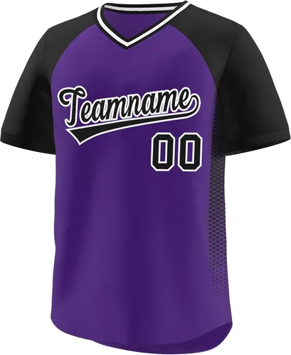 Miniatura 11 de Camiseta de béisbol personalizada con cuello en V para hombres, mujeres y jóvenes, camisetas de béisbol personalizadas con costuras o estampadas