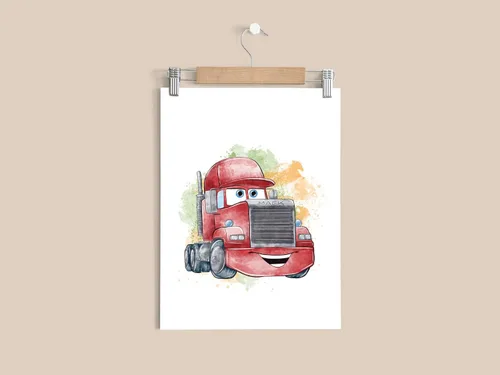 Miniatura 6 de Nistio® Impresiones de póster de película de autos, decoración de arte de pared de póster de película de autos, Lightning McQueen, juego de 6, 8 x