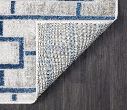 Miniatura 7 de Abani Atlas - Alfombra rectangular de 4 x 6 pies, color azul/gris, duradera, no desprende pelusa, fácil de limpiar