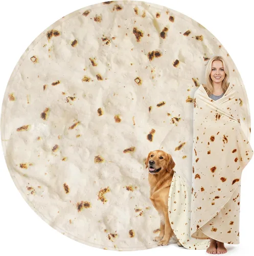 Miniatura 13 de Zulay - Manta extra grande de tortilla de burritos, envuélvete como un taco gigante. Manta novedosa de doble cara, divertida y ultra acogedora