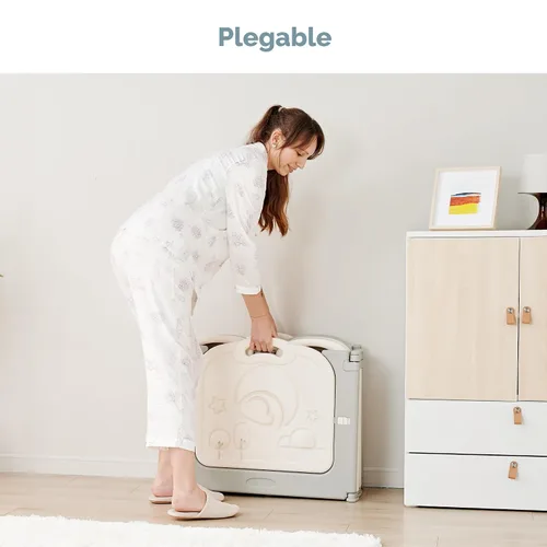 Miniatura 9 de Fortella - Corral de juegos plegable Cloud Castle, patio de juegos seguro para bebés con pizarra y pared de actividades, para interiores o Gris