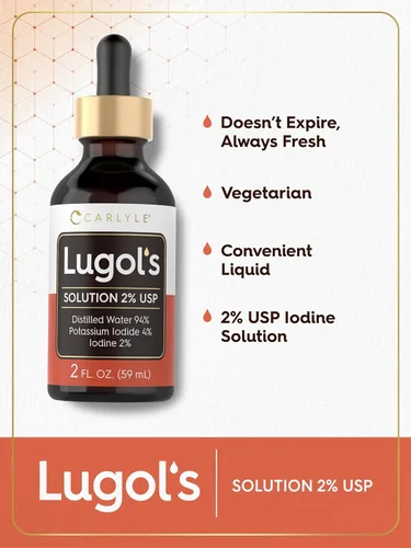 Miniatura 5 de Carlyle Lugols Yodo 2 por ciento 2 fl oz Solución de yoduro de potasio y yodo 2% gotas líquidas