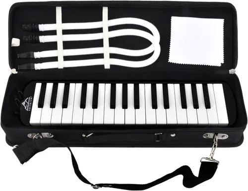 Miniatura 7 de EASTROCK Instrumento de Melodica de 32 Teclas, Piano de Teclado de Aire, Melodica Soprano con 2 Juegos de Boquillas y Tubos, Bolsa de Transporte