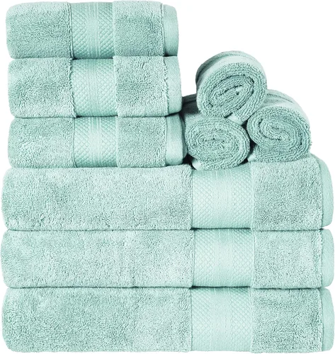 Miniatura 55 de Superior Juego de toallas de algodón turco de 9 piezas, 3 toallas de baño, 3 manos, 3 toallas faciales para el hogar, artículos esenciales de baño