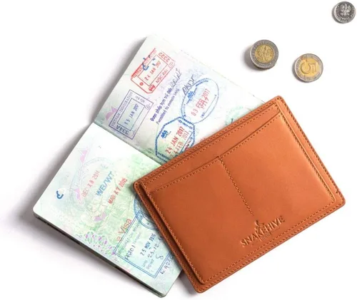 Miniatura 6 de Cartera para pasaporte, cartera de viaje, organizador de documentos de viaje, titular de boletos, tarjetero, Beige Bronceado, Moderno