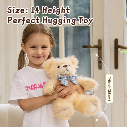 Miniatura 4 de MorisMos Oso de Peluche Relleno, Pequeño Oso de Peluche de 14'' Juguete de Peluche Regalo para Niño Niña Bebé Adolescente Adulto, Tierno Juguete
