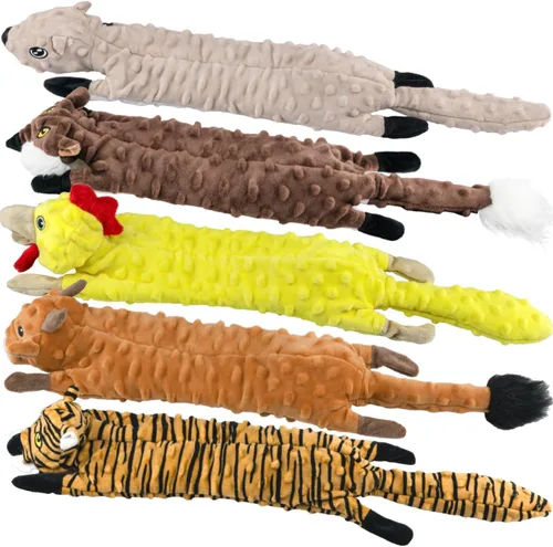SHARLOVY Paquete de 5 juguetes chirriantes para perros, juguetes de peluche de burbujas para dentición para cachorros, juguetes para perros,