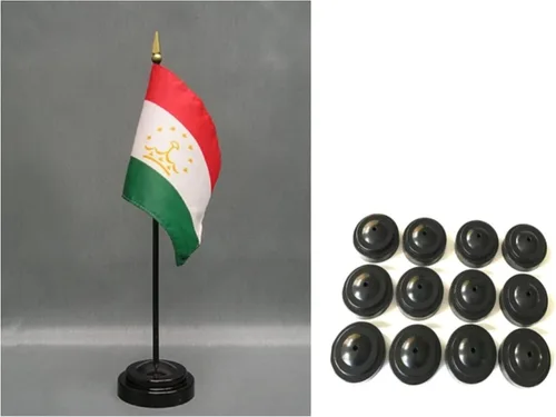 Miniatura 142 de Paquete de 12 banderas de escritorio de oficina en miniatura de poliéster Afganistán de 4 x 6 pulgadas y pequeñas banderas de mesa, 1 docena de mini