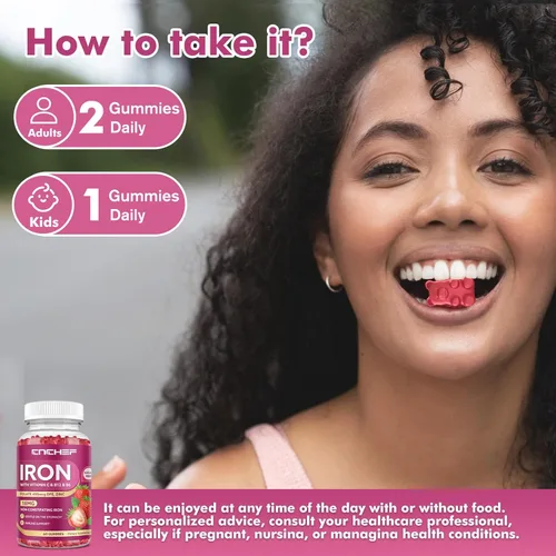 Miniatura 5 de Suplemento de hierro para mujeres y hombres, suplemento multivitamínico de hierro constructor de sangre con folato, vitamina C, B12, B6, zinc