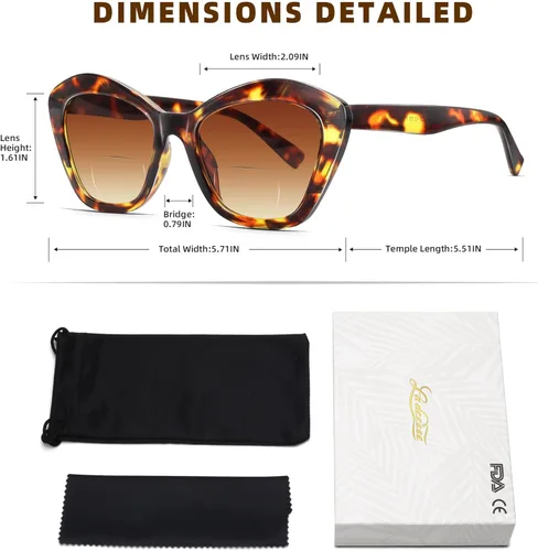 Miniatura 6 de LADEESSE 3 Pack Reading Sunglasses for Women Fashion Cateye Sun Readers Outdoor Reading Glasses UV400