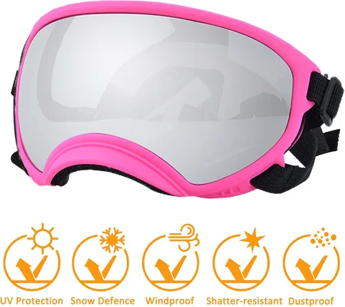 Miniatura 2 de Gafas de sol grandes para perros, con correa ajustable, protección UV, a prueba de vino, para perros y cachorros, adecuadas para perros medianos