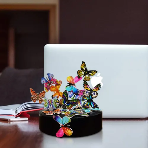 Miniatura 6 de Escultura de escritorio, mariposas, juguete de escritorio para aliviar el estrés, juguete para la ansiedad, regalo de oficina (22 mariposas)