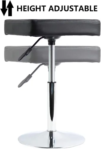 Miniatura 5 de FURWOO Taburete cuadrado negro para salón – Taburete de altura ajustable para tocador, manicura, tienda, peluquería oficina en casa, pequeño