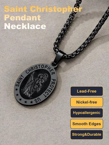 Miniatura 147 de U7 Saint Benedict/Michael Medal Necklace, 316L Stainless Steel Virgin Mary Necklace for Men Women, Bible Verse Protection Necklace Catholic