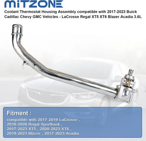 Miniatura 2 de Ensamble de carcasa de termostato refrigerante MITZONE compatible con vehículos Buick Cadillac Chevy GMC 2017-2023 - LaCrosse Regal XT5 XT6 Blazer