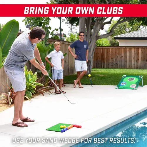Miniatura 4 de GoSports BattleChip Backyard Golf Cornhole Games – Includes Targets, Chipping Mats, Foam Golf Balls, Scorecard and Carry Case