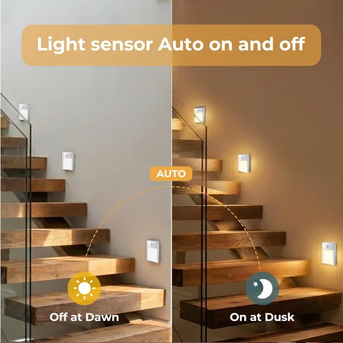 Miniatura 3 de VST Luz nocturna con sensor de movimiento, luces de escalera recargables con instalación de succión magnética para interiores, dormitorio, pasillo