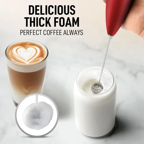 Miniatura 238 de Zulay Milk Boss Espumador de leche potente manual, hace espuma para latte, batidor para mezclar bebidas, café, miniespumador para capuchino, frappé