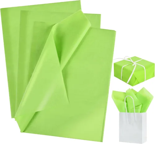 Miniatura 20 de BEISHIDA 100 hojas de papel de seda verde oliva a granel, papel de seda de envoltura para bolsas de regalo, papel de regalo de 14 x 20 pulgadas