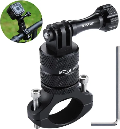 Miniatura 9 de PULUZ Soporte de manubrio para cámara de bicicleta para GoPro Hero 12/11/10/9/8/7/6, Clip de montaje para bicicleta y motocicleta, soporte