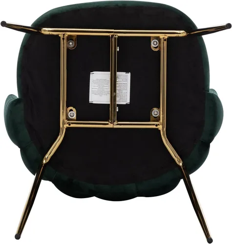 Miniatura 7 de Juego de 2 sillas de comedor de terciopelo, sillas decorativas modernas con respaldo de pétalos y patas de metal dorado, cómodas sillas laterales