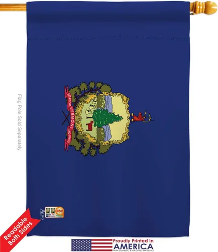 Miniatura 2 de Americana Home & Garden HG140546 Vermont States Impressions Decorative Vertical House 28" x 40" 13" 18.5" Double Sided Flag Collection Printed in USA