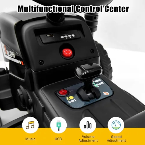 Miniatura 4 de Costzon Tractor de paseo con remolque desmontable, vehículos eléctricos para niños con pala cargadora de cambio de 3 marchas, diseño inalámbrico