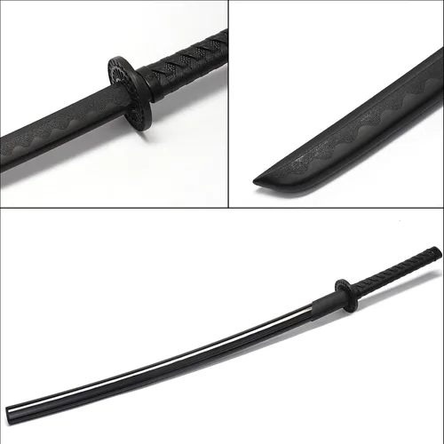 Miniatura 4 de 2PCS Polypropylene Plastic Training Martial Sword，Black Practice Katana Sword with Sheath，Training Katana for Practice，with Belt and Stand