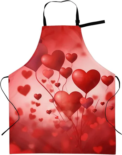 Miniatura 10 de Delantal de cocina a cuadros rojos y verdes para mujer con cuello ajustable, tamaño adulto, para cocina, pintura, regalo