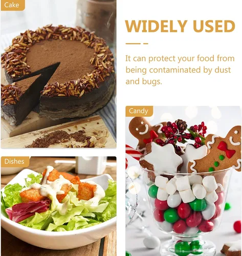 Miniatura 5 de Angoily Cloche - Plato de cerámica con cúpula de cristal para tartas con tapa de cúpula, soporte de exhibición de queso con cubierta de vidrio