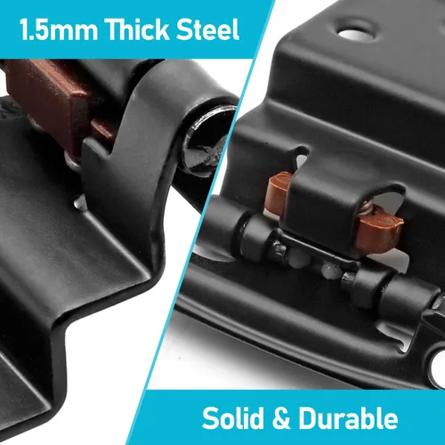 Miniatura 4 de Bisagras para puertas de gabinete de cocina de 3/8 pulgadas, paquete de 4 pares de bisagras de gabinete semiocultas negras, bisagras de puerta
