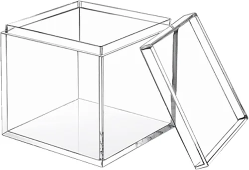 Miniatura 15 de KissYou Pequeña caja de acrílico con tapa, cubo cuadrado transparente, contenedores de almacenamiento de joyas para dulces, graduación, boda, fiesta