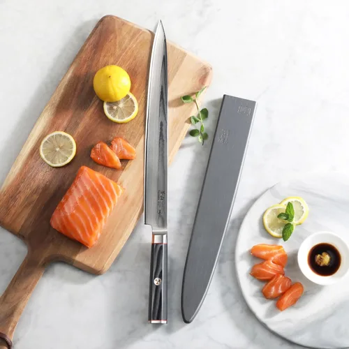 Miniatura 4 de Cangshan YARI Series 501301 - Cuchillo Sashimi de 12 pulgadas con funda, acero de Damasco X-7