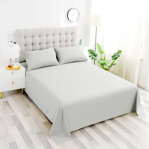 Miniatura 5 de Soft Aqua - Sábana encimera de tamaño individual 100% algodón satinado, 600 hilos, calidad de cama, sábana encimera, fresca y lisa, solo una sábana
