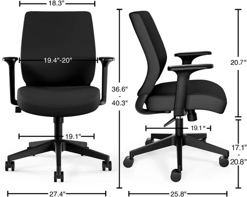 Miniatura 2 de Staples - Silla ergonómica de tela, color negro