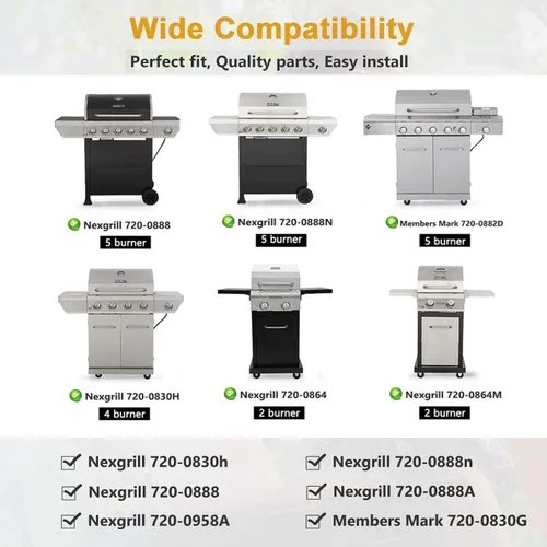 Miniatura 3 de Criditpid Piezas de repuesto para parrilla Nexgrill 2 quemadores 720-0864M, 720-0864, 4 quemadores 720-0830H, 720-0783E, Tienda de calor